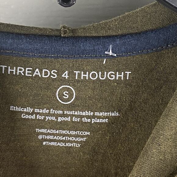 Threads 4 Thought Hoodie Mens Size S Pullover Button Neck Long Sleeve Casual - Picture 3 of 6